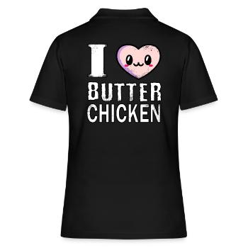J’adore le poulet au beurre - cuisine indienne - Polo Femme - noir - Dos - Ailine (174cm)