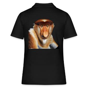 Der exotische Nasenaffe - Frauen Polo Shirt - Schwarz - Hinten - Ailine (174cm)