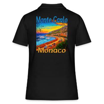 Monte Carlo Sunset à Monaco - Polo Femme - noir - Dos - Ailine (174cm)