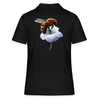 Biene auf Blume - Frauen Polo Shirt - Schwarz - Hinten - Ailine (174cm)