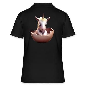 Bébé licorne à couver - Polo Femme - noir - Dos - Ailine (174cm)