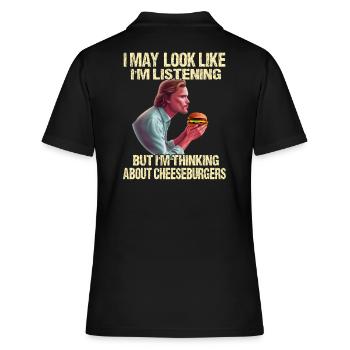 Thoughts of cheeseburgers - Women's Polo Shirt - black - Back - Ailine (174cm)