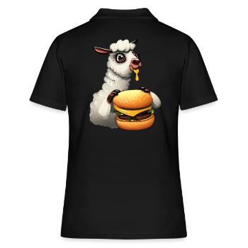 Lama mangeur de cheeseburger - Polo Femme - noir - Dos - Ailine (174cm)