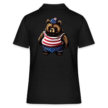 Gros ours américain - Polo Femme - noir - Dos - Ailine (174cm)