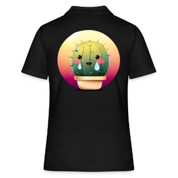 Transpiration du cactus au coucher du soleil - Polo Femme - noir - Dos - Ailine (174cm)
