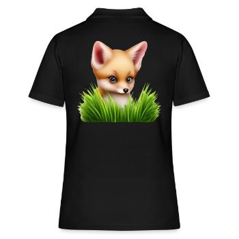 Fox in the tall grass - Women's Polo Shirt - black - Back - Ailine (174cm)