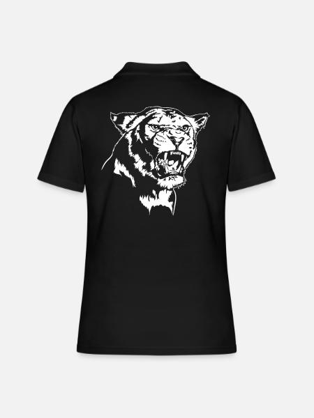 LÖWIN Löwenkopf Löwenmama Tier Safari Wilsigns - Frauen Polo Shirt - Schwarz