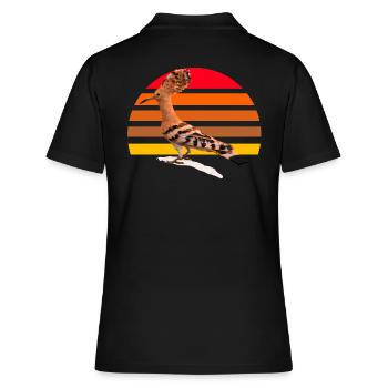 Hoopoe Bird Illustration - Women's Polo Shirt - black - Back - Ailine (174cm)