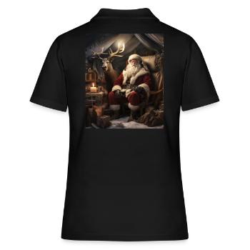 Ugly Christmas,Weihnachten Schöne Bescherung,Zelt - Frauen Polo Shirt - Schwarz - Hinten - Ailine (174cm)
