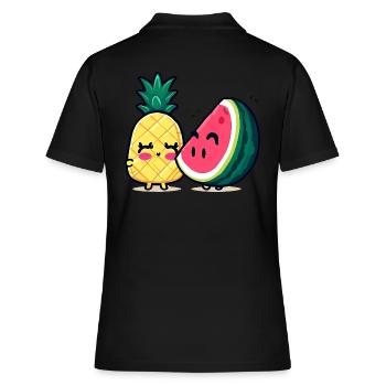 Wassermelone und Ananas beste Freunde - Frauen Polo Shirt - Schwarz - Hinten - Ailine (174cm)