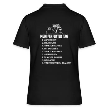Traktor Bauer Trekker Landwirtschaft Lustig - Frauen Polo Shirt - Schwarz - Hinten - Ailine (174cm)