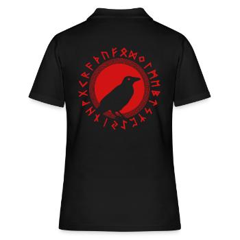 Viking corbeau mythologie voyante sorcière - Polo Femme - noir - Dos - Ailine (174cm)