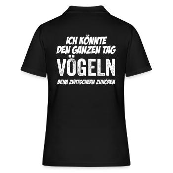 Lustiger Spruch Versaut Vögeln Sixistisch - Frauen Polo Shirt - Schwarz - Hinten - Ailine (174cm)
