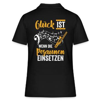 Posaune Musikverein - Frauen Polo Shirt - Schwarz - Hinten - Ailine (174cm)