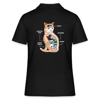 Anatomie Katze Tierarzt - Frauen Polo Shirt - Schwarz - Hinten - Ailine (174cm)