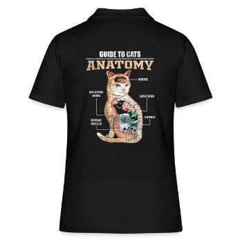 Katzen Anatomie Kätzchen Kater Hauskatze Mieze - Frauen Polo Shirt - Schwarz - Hinten - Ailine (174cm)