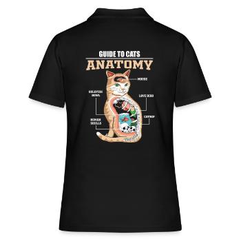 Katze Anatomie Mieze Kätzchen Haustier Hauskatze - Frauen Polo Shirt - Schwarz - Hinten - Ailine (174cm)