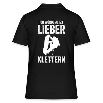 Klettern Kletterer - Frauen Polo Shirt - Schwarz - Hinten - Ailine (174cm)