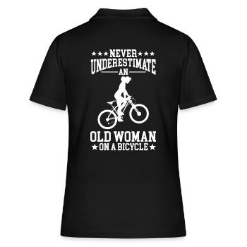 Fahrrad Oma Radfahren Großmutter Fahrrad Muttertag - Frauen Polo Shirt - Schwarz - Hinten - Ailine (174cm)
