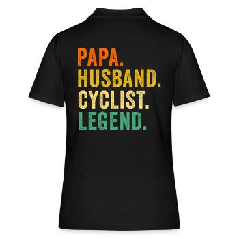 Fahrrad Papa Ehemann Radfahrer Byciclette Vatertag - Frauen Polo Shirt - Schwarz - Hinten - Ailine (174cm)