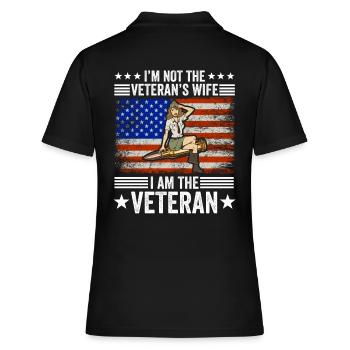 Veteran Girl Army Military Soldier Navy Gift - Women's Polo Shirt - black - Back - Ailine (174cm)