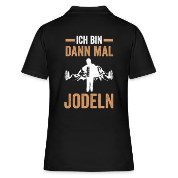 Jodler Jodelgesang Jodel Lied - Frauen Polo Shirt - Schwarz - Hinten - Ailine (174cm)