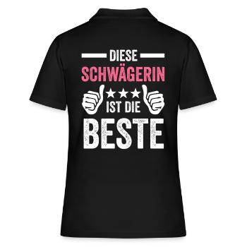 Beste Schwägerin Geschenk - Frauen Polo Shirt - Schwarz - Hinten - Ailine (174cm)