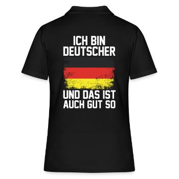 Deutscher Deutsch Deutschland Geschenk - Frauen Polo Shirt - Schwarz - Hinten - Ailine (174cm)