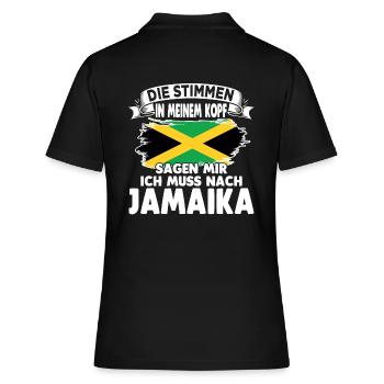 Jamaikaner Raggae Jamaika - Frauen Polo Shirt - Schwarz - Hinten - Ailine (174cm)