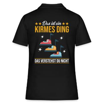 Jahrmarkt Kirmes Riesenrad Autoscooter - Frauen Polo Shirt - Schwarz - Hinten - Ailine (174cm)