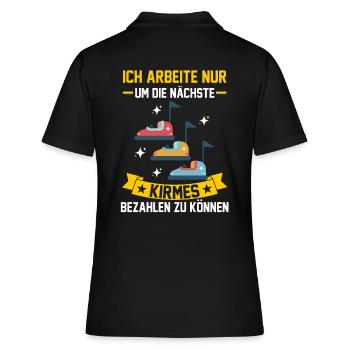 Schausteller Jahrmarkt Freizeitpark Kirmes - Frauen Polo Shirt - Schwarz - Hinten - Ailine (174cm)