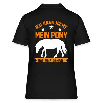 Pony Pferd Pony Ponybesitzer - Frauen Polo Shirt - Schwarz - Hinten - Ailine (174cm)