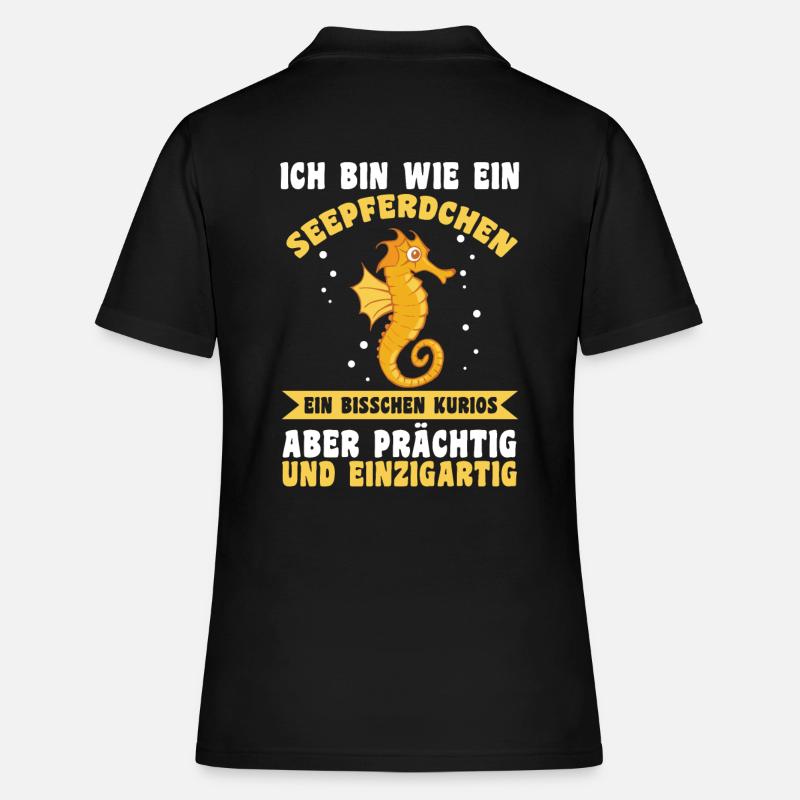 Ich bin ein Seepferdchen - Frauen Polo Shirt - Schwarz