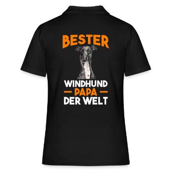 Windhund Windhund Papa - Frauen Polo Shirt - Schwarz - Hinten - Ailine (174cm)