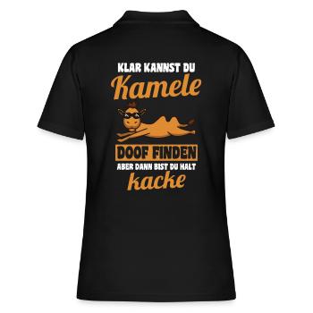 Kamele Kamel - Frauen Polo Shirt - Schwarz - Hinten - Ailine (174cm)
