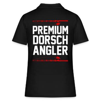 Angeln Dorsch Angler - Frauen Polo Shirt - Schwarz - Hinten - Ailine (174cm)