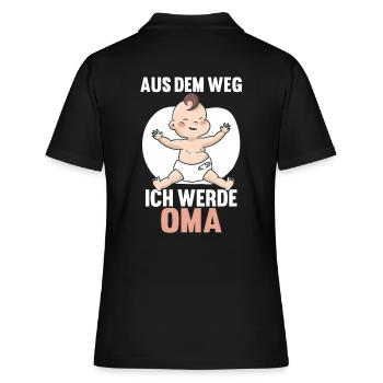 Aus dem Weg ich werde Oma - Frauen Polo Shirt - Schwarz - Hinten - Ailine (174cm)