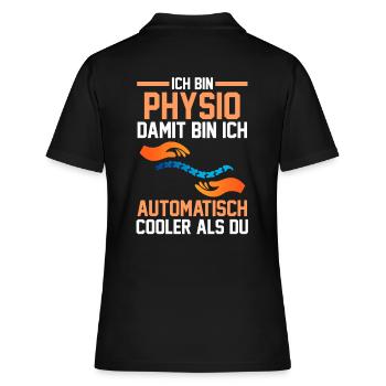 Physiotherapeut Physio - Frauen Polo Shirt - Schwarz - Hinten - Ailine (174cm)