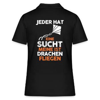 Drachenfliegen - Frauen Polo Shirt - Schwarz - Hinten - Ailine (174cm)