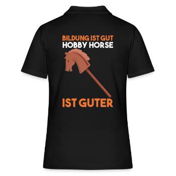 Steckenpferd Hobby Horse - Frauen Polo Shirt - Schwarz - Hinten - Ailine (174cm)