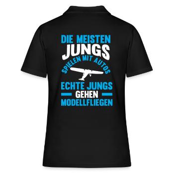 Modellfliegen Modellflieger Modellflug - Frauen Polo Shirt - Schwarz - Hinten - Ailine (174cm)