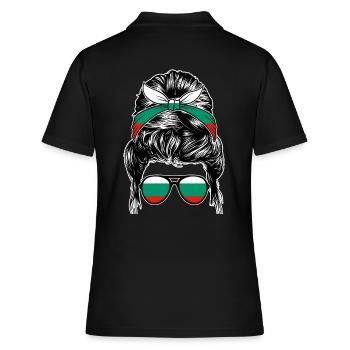 Balkan Bulgare Bulgarisches Bulgarien - Frauen Polo Shirt - Schwarz - Hinten - Ailine (174cm)