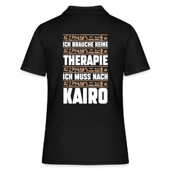 Ich brauche keine Therapie ich muss nur nach Kairo - Frauen Polo Shirt - Schwarz - Hinten - Ailine (174cm)