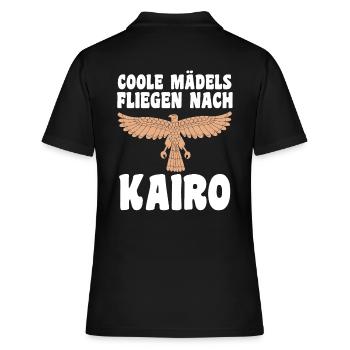 Coole Mädels fliegen nach Kairo - Frauen Polo Shirt - Schwarz - Hinten - Ailine (174cm)