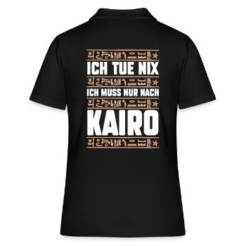 Ich tue nix ich will nur nach Kairo - Frauen Polo Shirt - Schwarz - Hinten - Ailine (174cm)