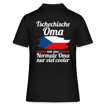 Tschechin Tschechische Oma Tschechien - Frauen Polo Shirt - Schwarz - Hinten - Ailine (174cm)