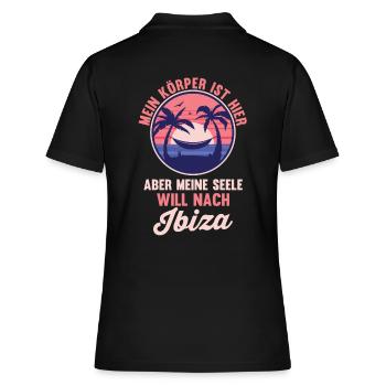 Meine Seele will nach Ibiza - Frauen Polo Shirt - Schwarz - Hinten - Ailine (174cm)