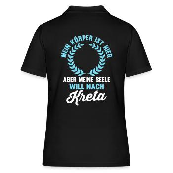 Meine Seele will nach Kreta - Frauen Polo Shirt - Schwarz - Hinten - Ailine (174cm)