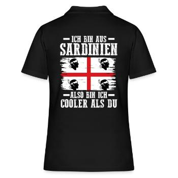 Sarde Sardische Flagge Sardegna Sardinien - Frauen Polo Shirt - Schwarz - Hinten - Ailine (174cm)