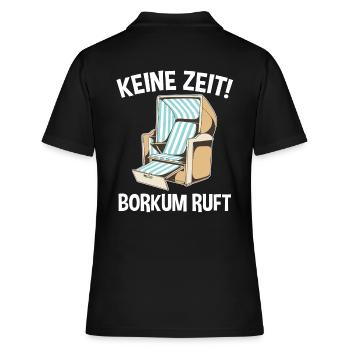 Nordsee Borkum - Frauen Polo Shirt - Schwarz - Hinten - Ailine (174cm)